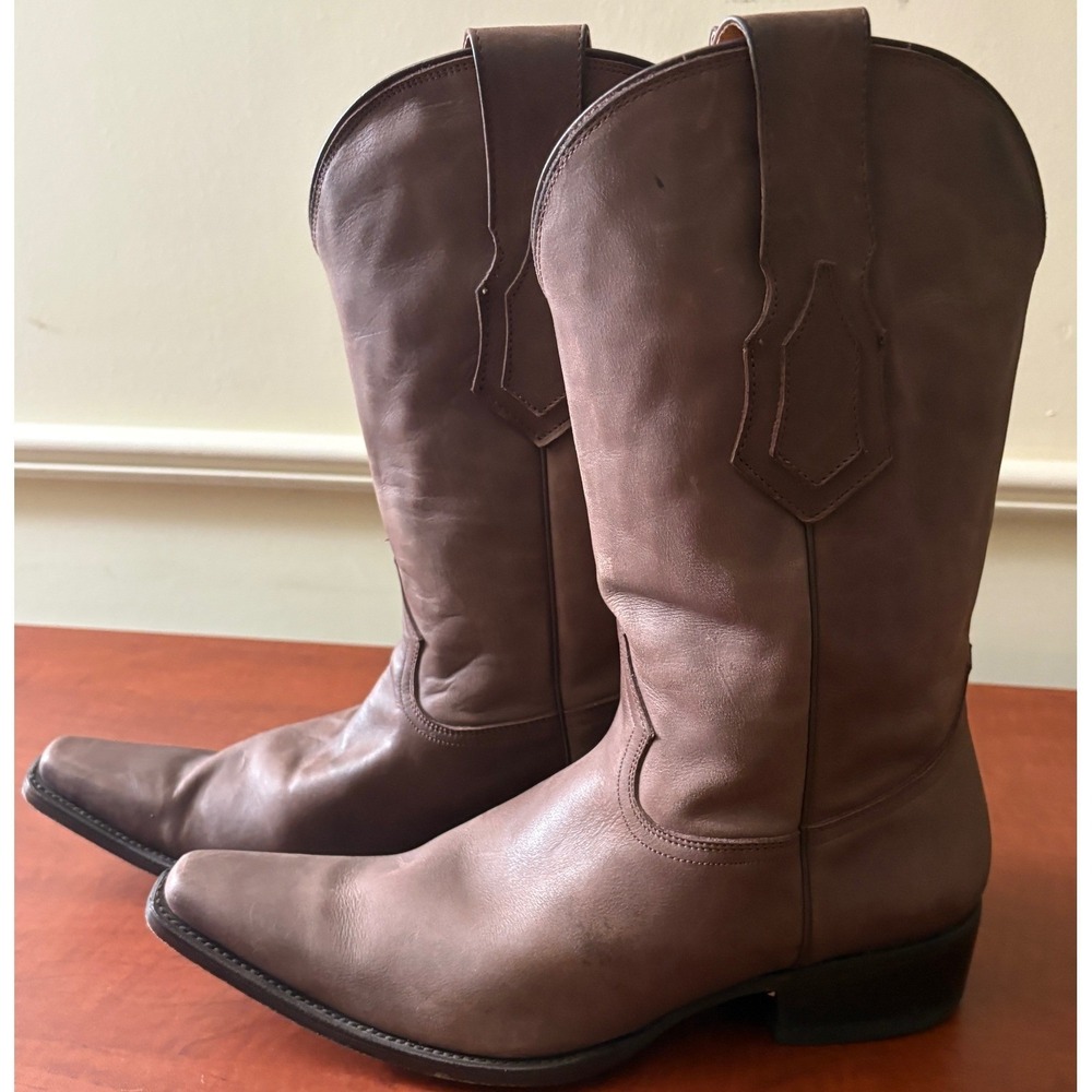 Rancho Boots Mens Brown Leather Snip Toe Cowboy Western Boots Size 27 EE 14598